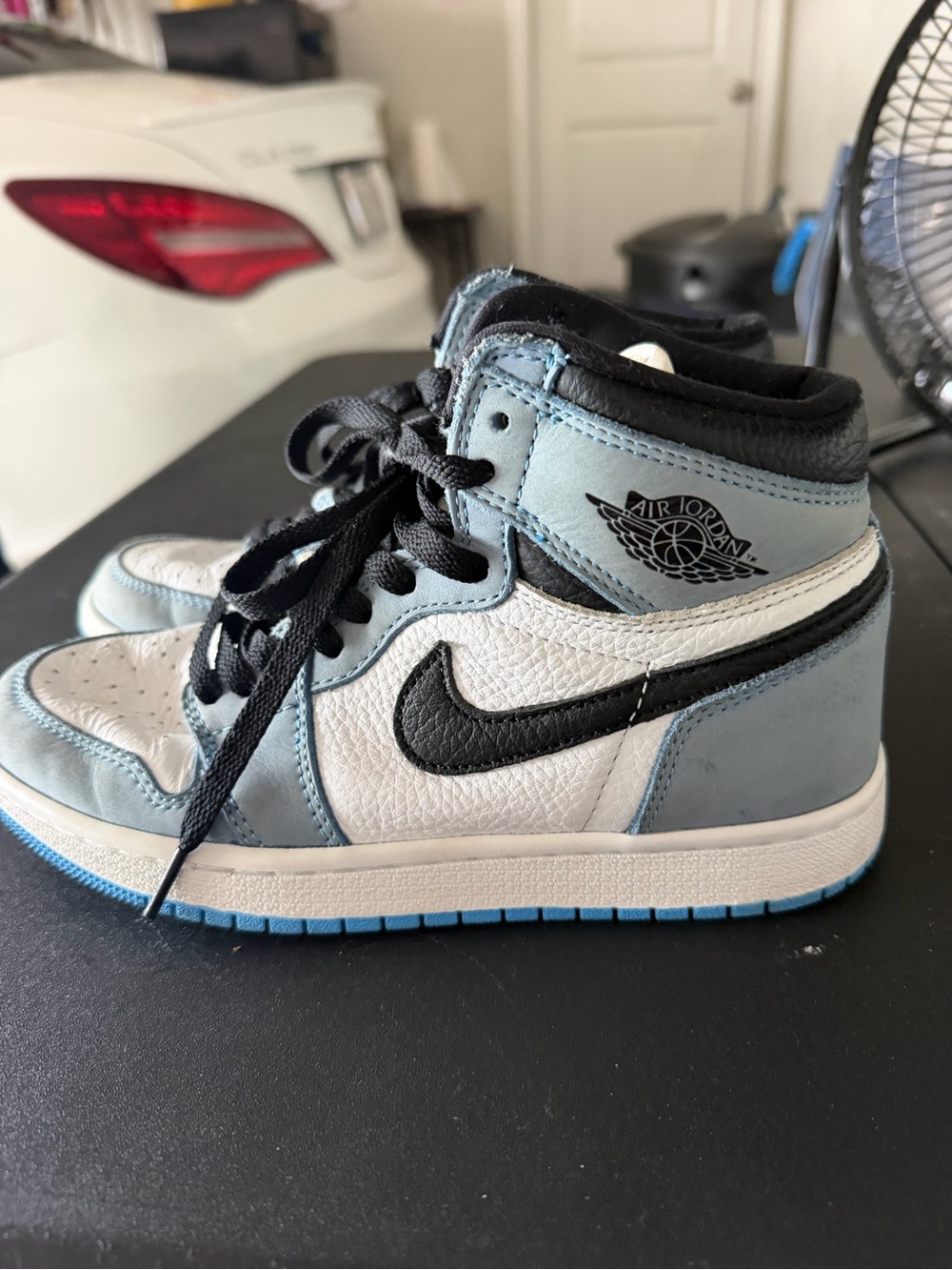 Jordan Kids' Sneakers in White, Light Blue & Black